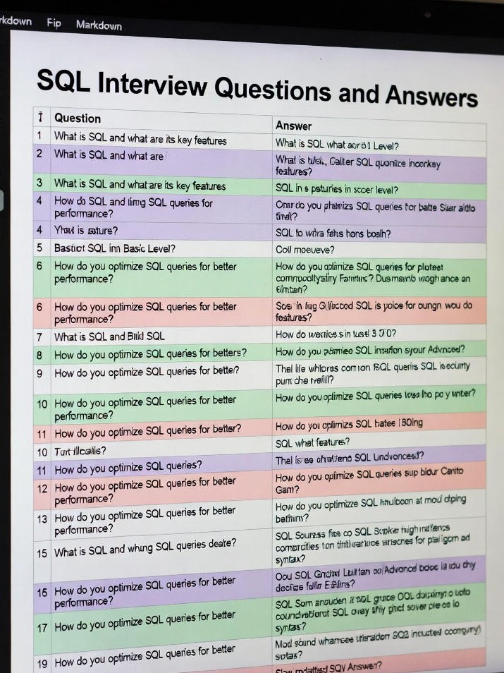 SQL Interview Questions and Answers